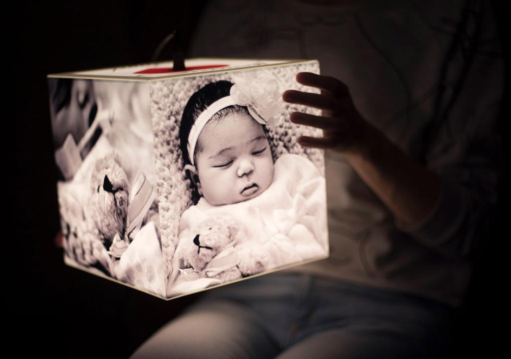 mini personalized lamp light cube baby teddy bear