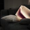 Terrific atmosphere lighting light cube resting on a bed pillow. Brightens up any interrior