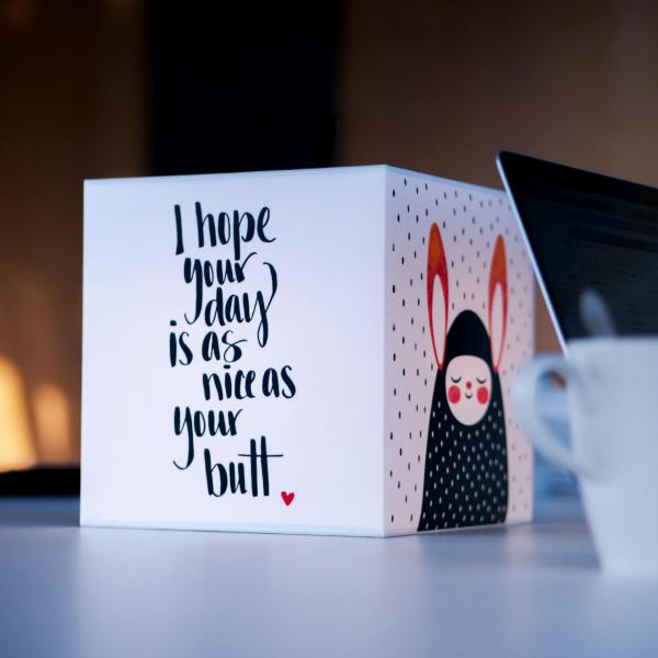 uniqcube personalized lamp light cube office startup I hope your day is as nice as your butt