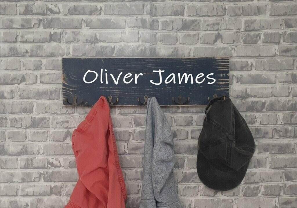 coat rack with name as a housewarming gift