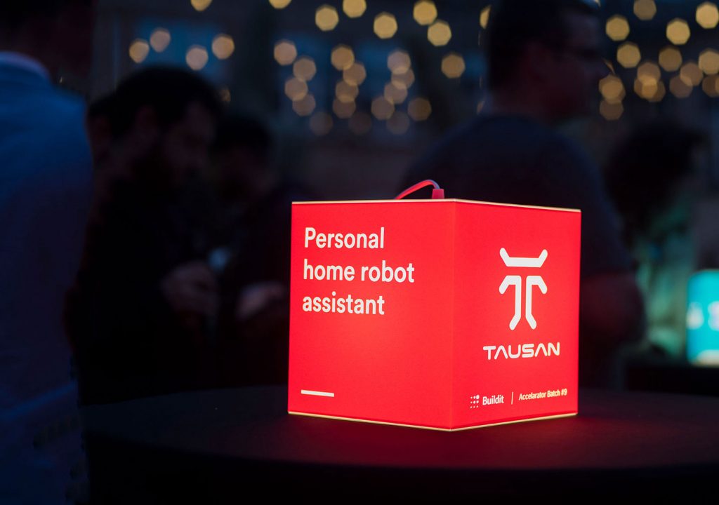 branded light box for personal home robot assistant with logo